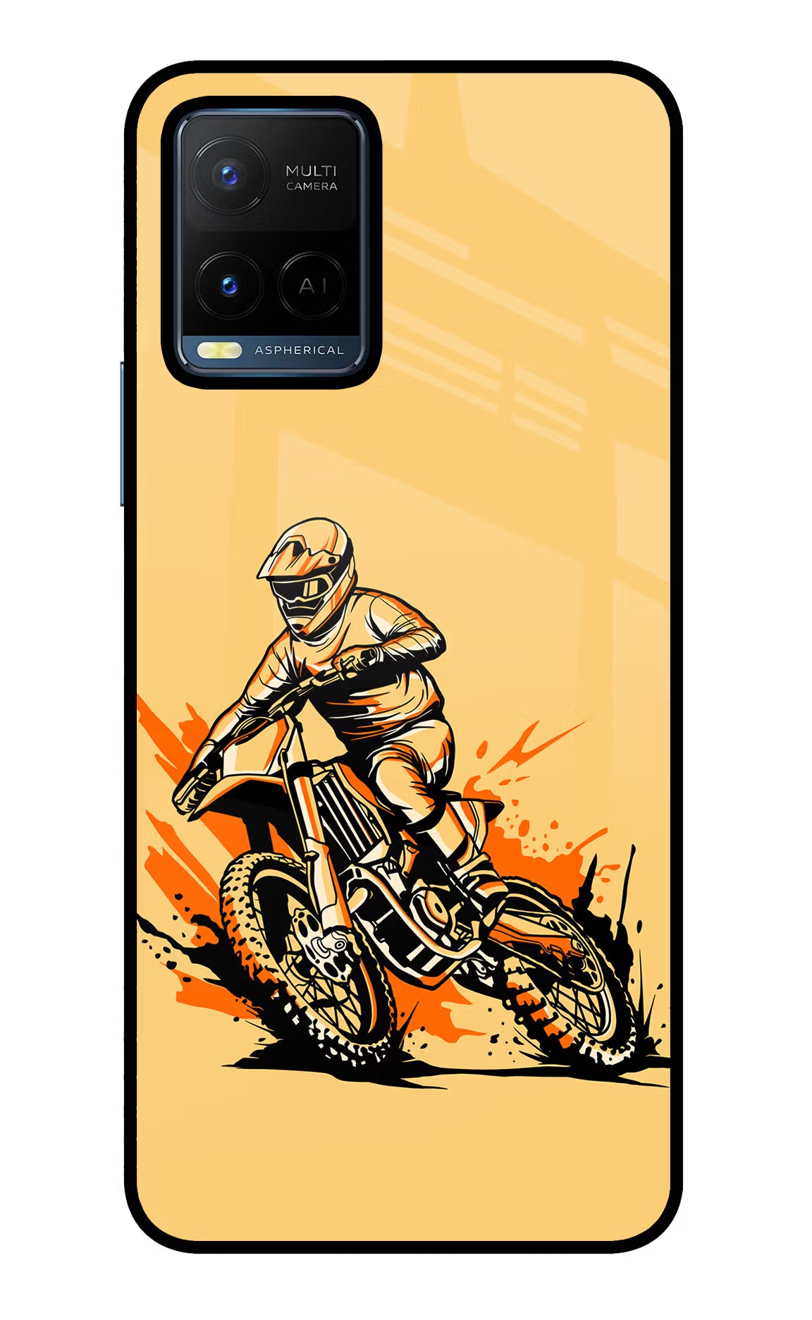 Off-Road Fury Vivo Y21/Y21s/Y33s Glass Case Back Cover by Casekaro