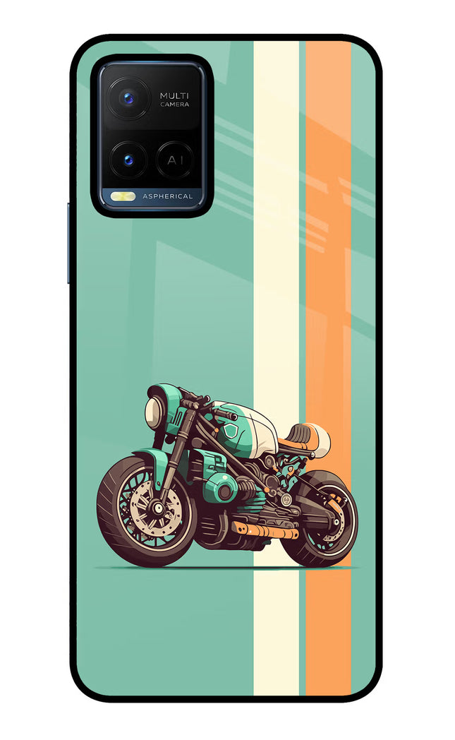 Striped Moto Drift Vivo Y21/Y21s/Y33s Glass Case