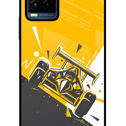 Track King Vivo Y21/Y21s/Y33s Glass Case Back Cover by Casekaro