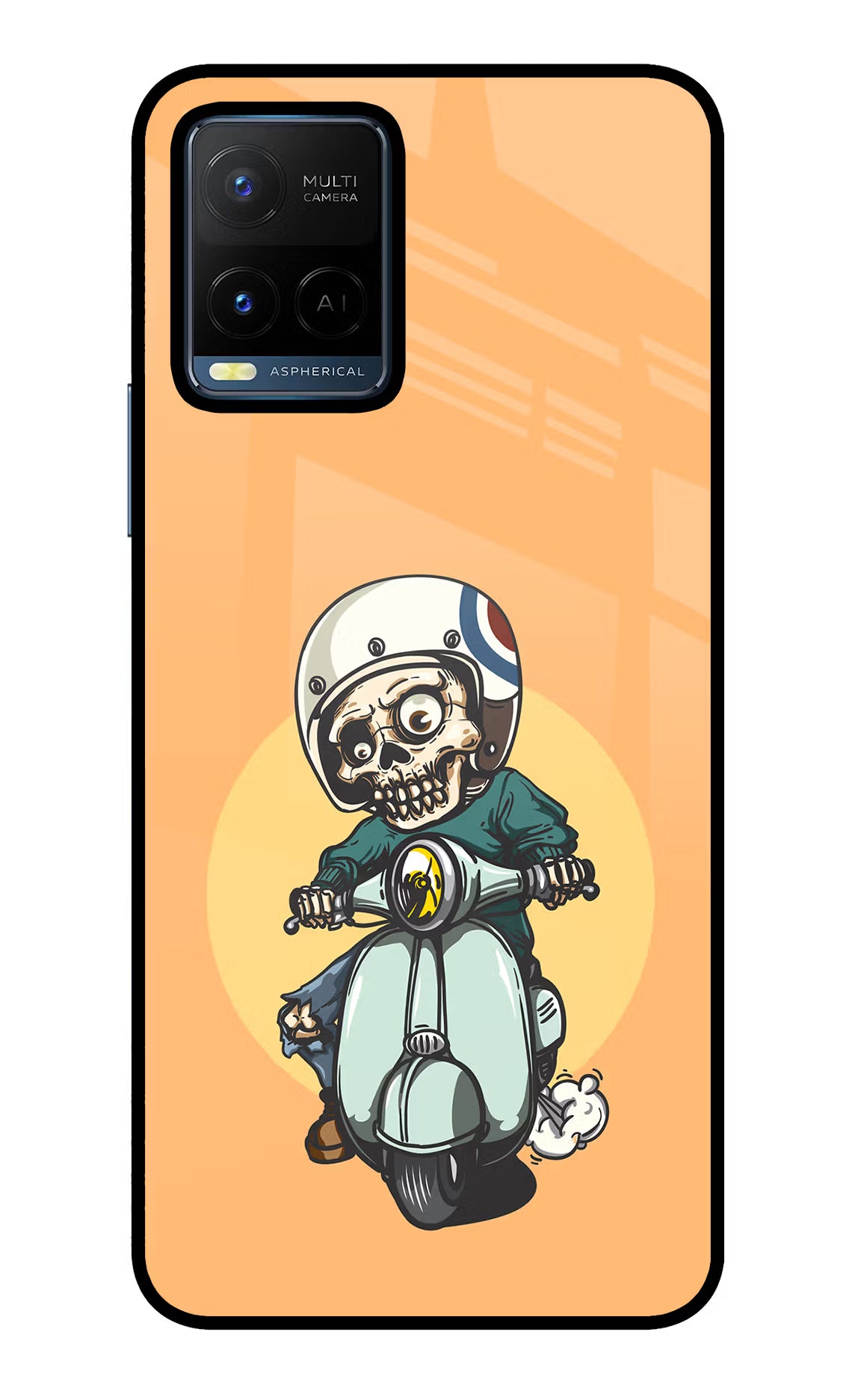 Undead Biker Vivo Y21/Y21s/Y33s Glass Case Back Cover by Casekaro