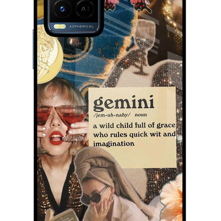Gemini Zodiac Vivo Y21/Y21s/Y33s Glass Case