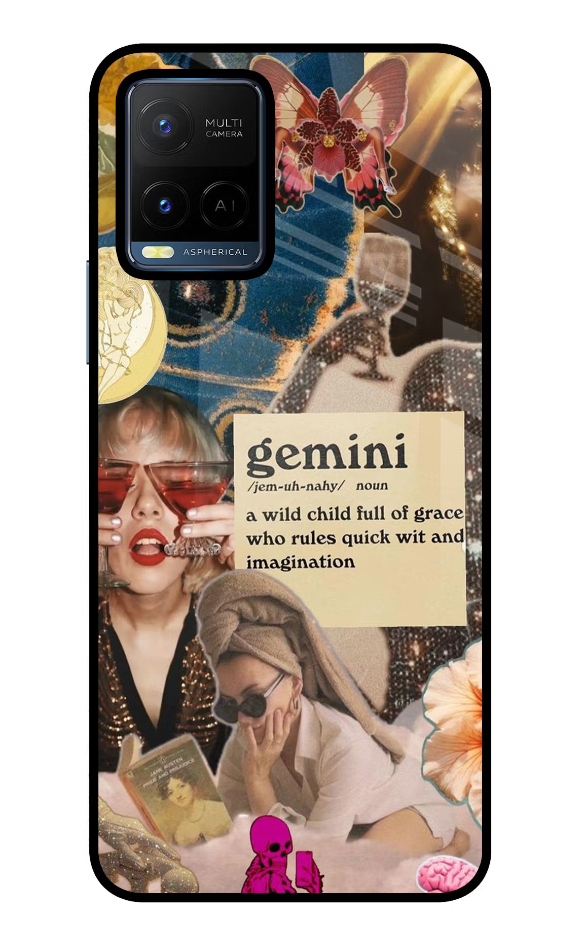 Gemini Zodiac Vivo Y21/Y21s/Y33s Glass Case