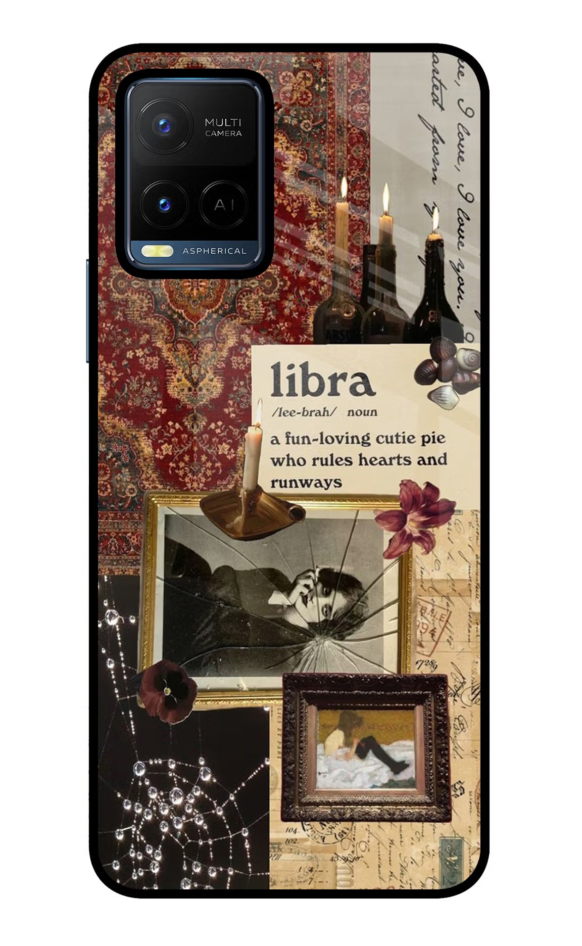 Libra Zodiac Vivo Y21/Y21s/Y33s Glass Case Back Cover by Casekaro