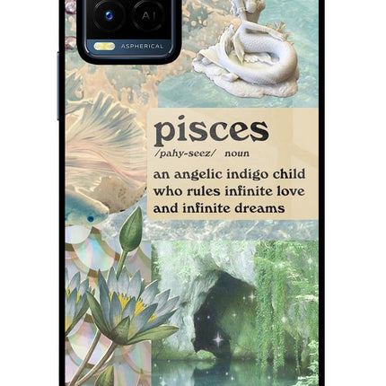 Pisces Zodiac Vivo Y21/Y21s/Y33s Glass Case Back Cover by Casekaro