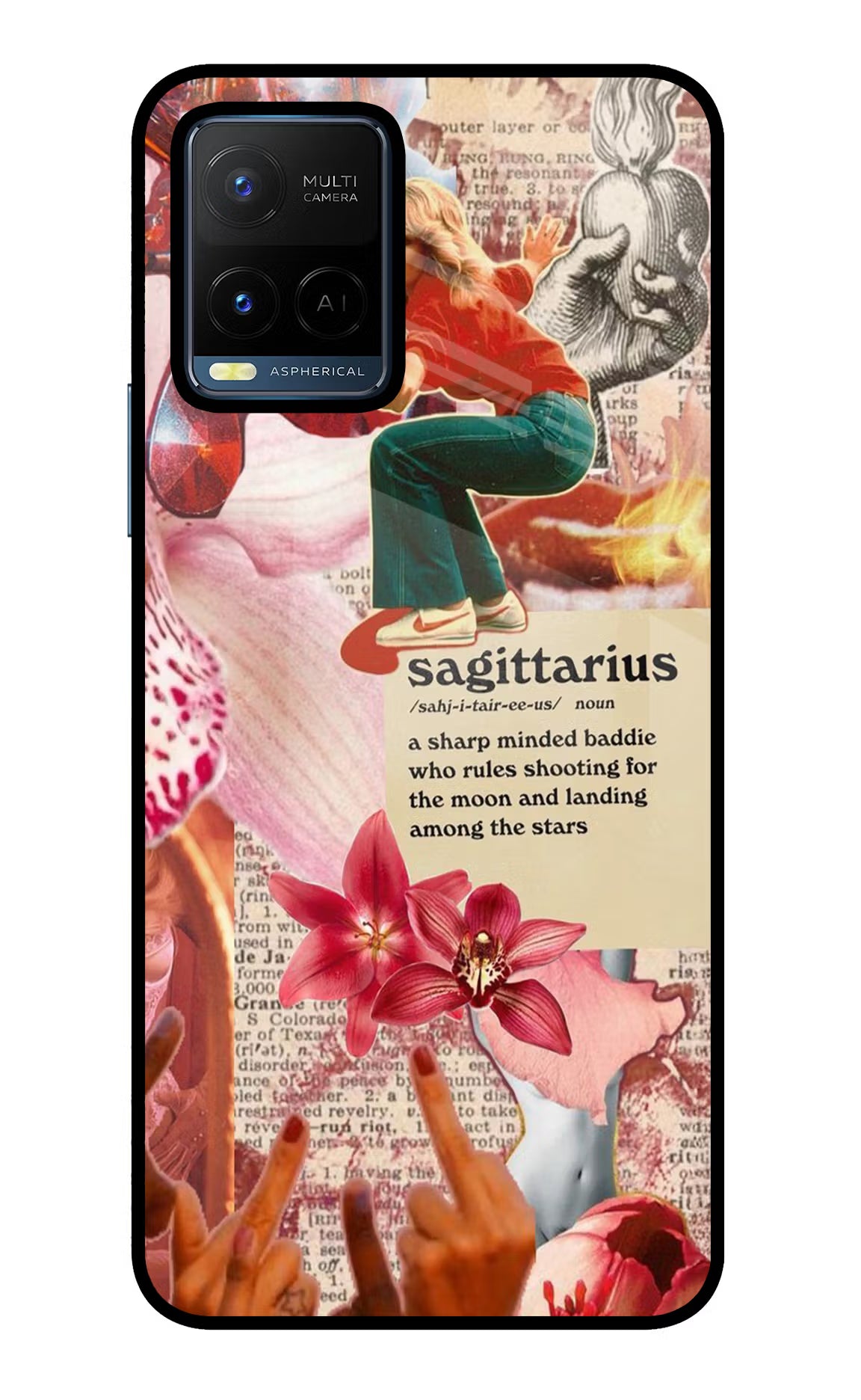 Sagittarius Zodiac Vivo Y21/Y21s/Y33s Glass Case Back Cover by Casekaro