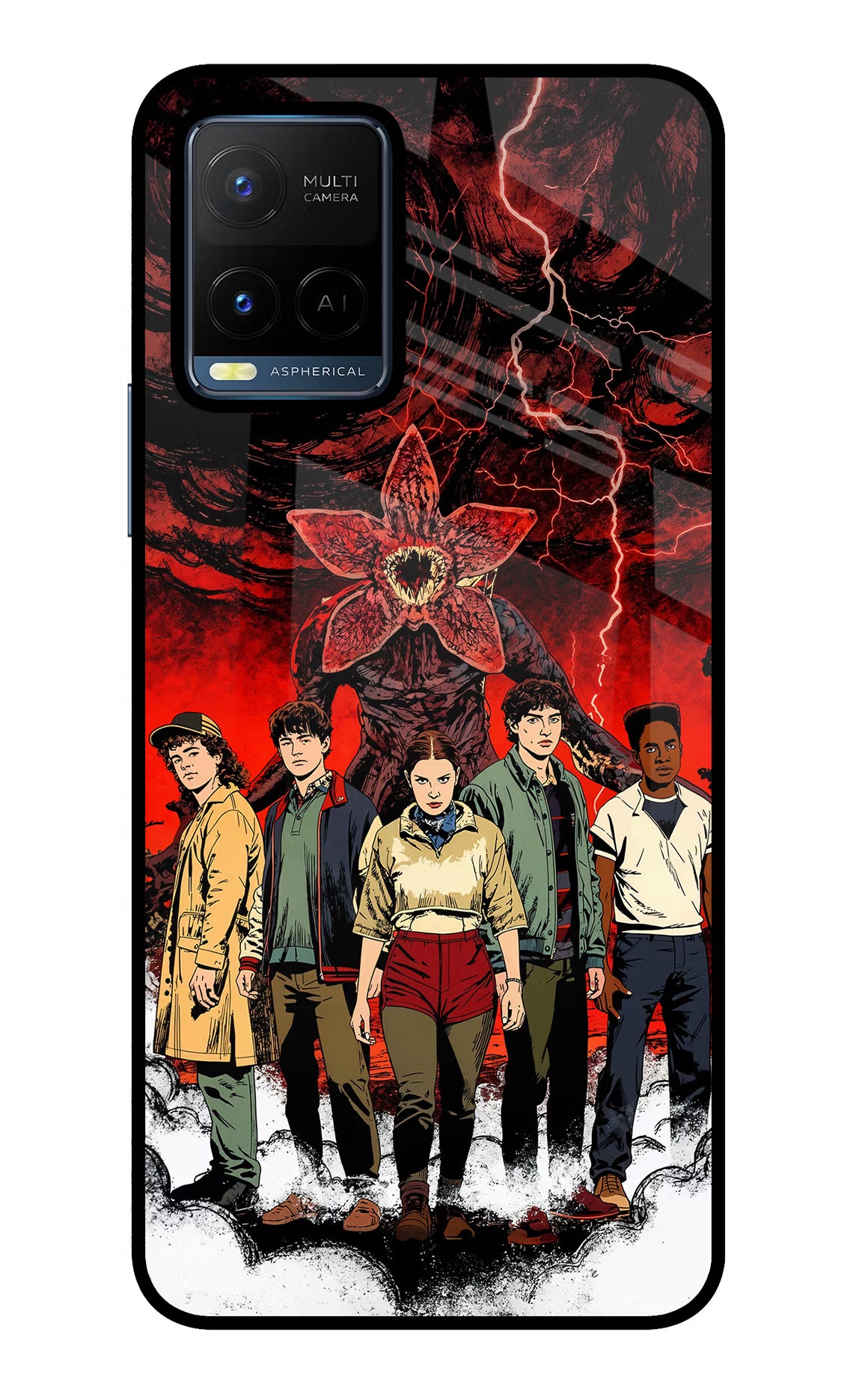 Ordinary Things Characters Vivo Y21/Y21s/Y33s Glass Case Back Cover by Casekaro