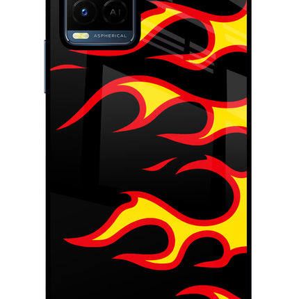 Side Sweep Flames Vivo Y21/Y21s/Y33s Glass Case