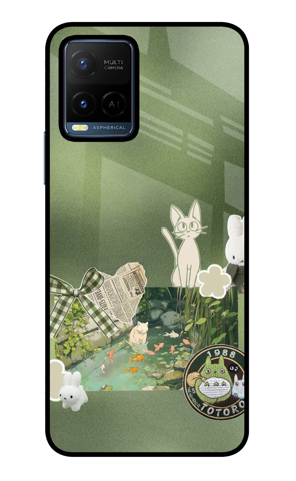 Aesthetic anime Vivo Y21/Y21s/Y33s Glass Case Back Cover by Casekaro