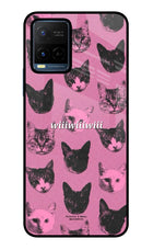 Pink Cats Vivo Y21/Y21s/Y33s Glass Case
