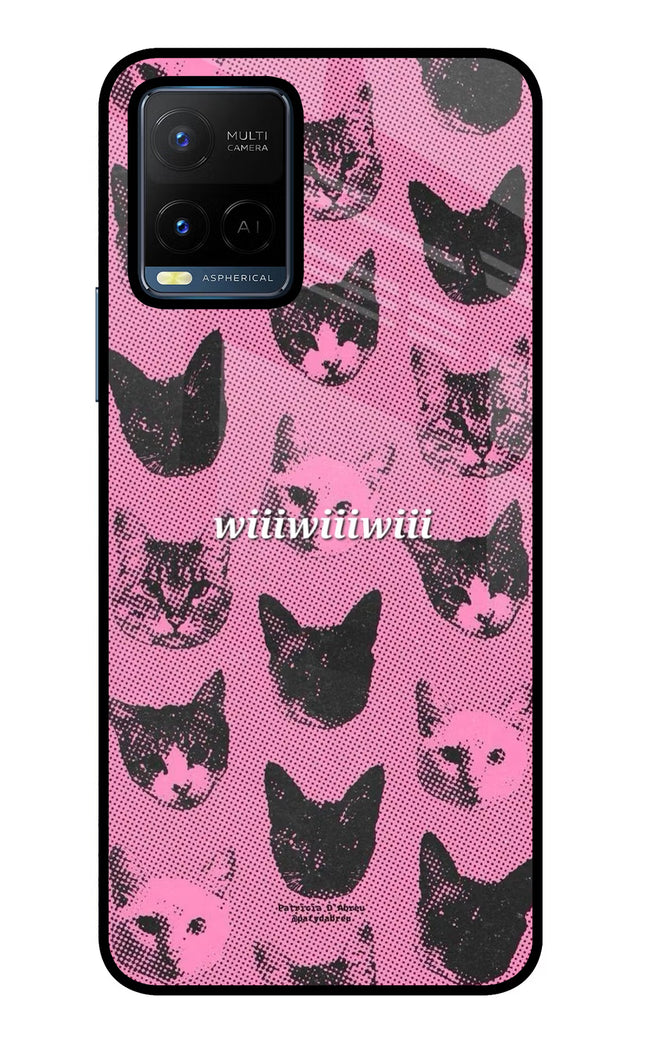 Pink Cats Vivo Y21/Y21s/Y33s Glass Case
