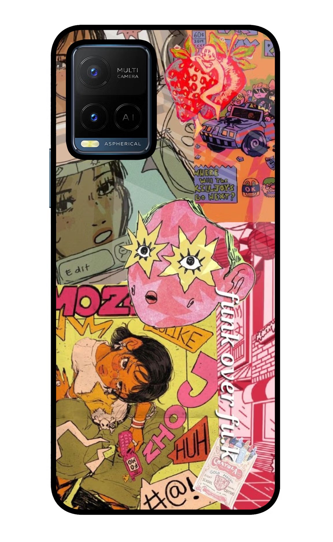 Funkover Vivo Y21/Y21s/Y33s Glass Case Back Cover by Casekaro