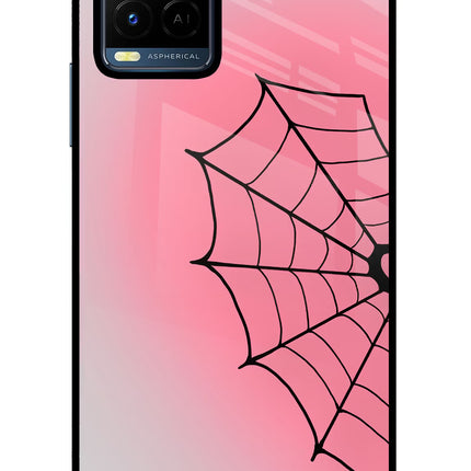Pink Web Vivo Y21/Y21s/Y33s Glass Case