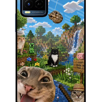 Minecraft Cat Chaos Vivo Y21/Y21s/Y33s Glass Case