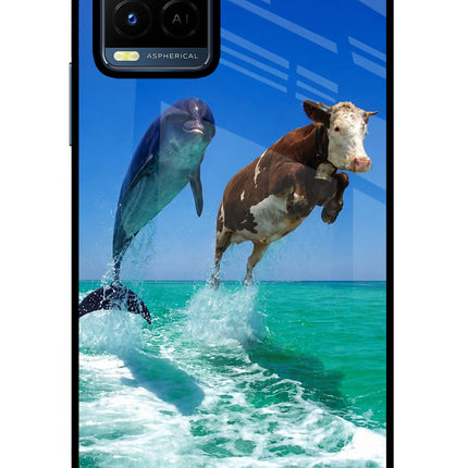 Dolphin vs Cow Vivo Y21/Y21s/Y33s Glass Case