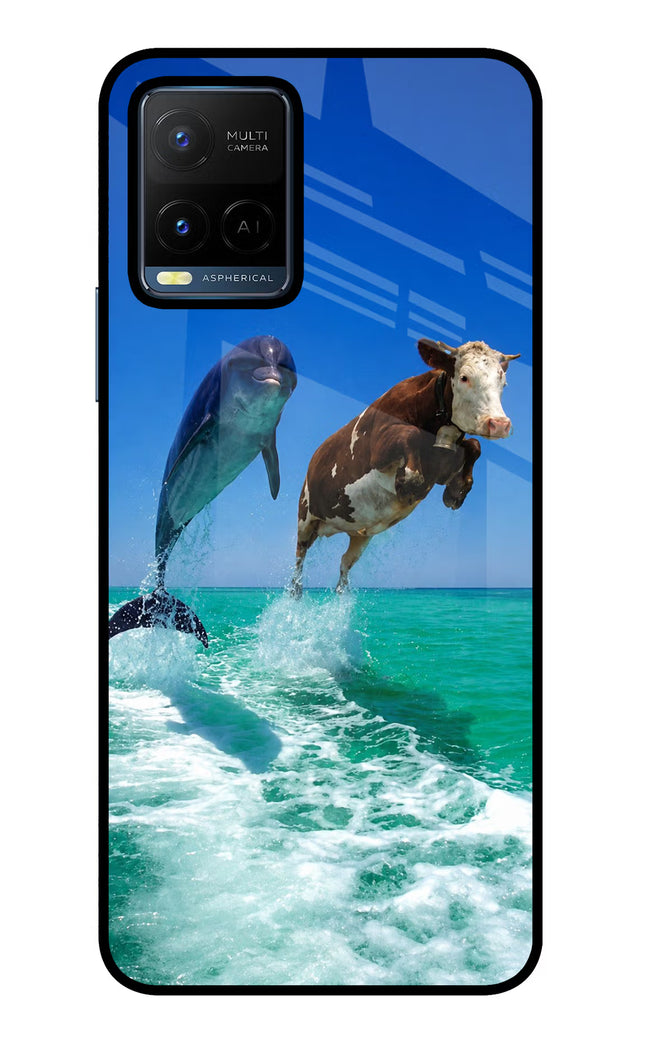 Dolphin vs Cow Vivo Y21/Y21s/Y33s Glass Case