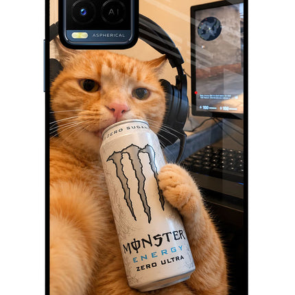 Gamer Cat Energy Vivo Y21/Y21s/Y33s Glass Case