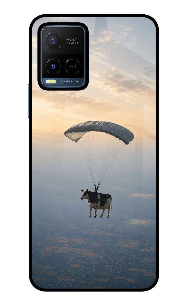 Skydiving Cow Vivo Y21/Y21s/Y33s Glass Case