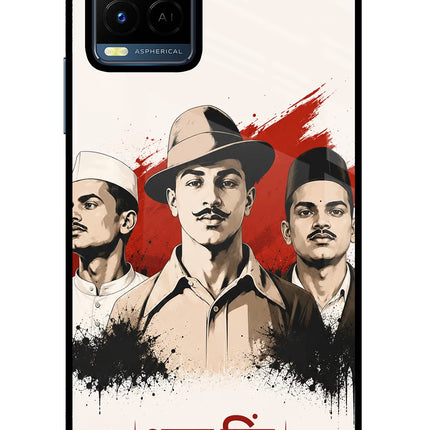 Bhagat Singh Trio Vivo Y21/Y21s/Y33s Glass Case Back Cover by Casekaro