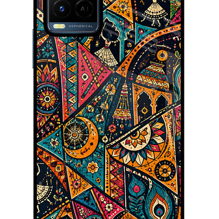 Folk Print Vivo Y21/Y21s/Y33s Glass Case