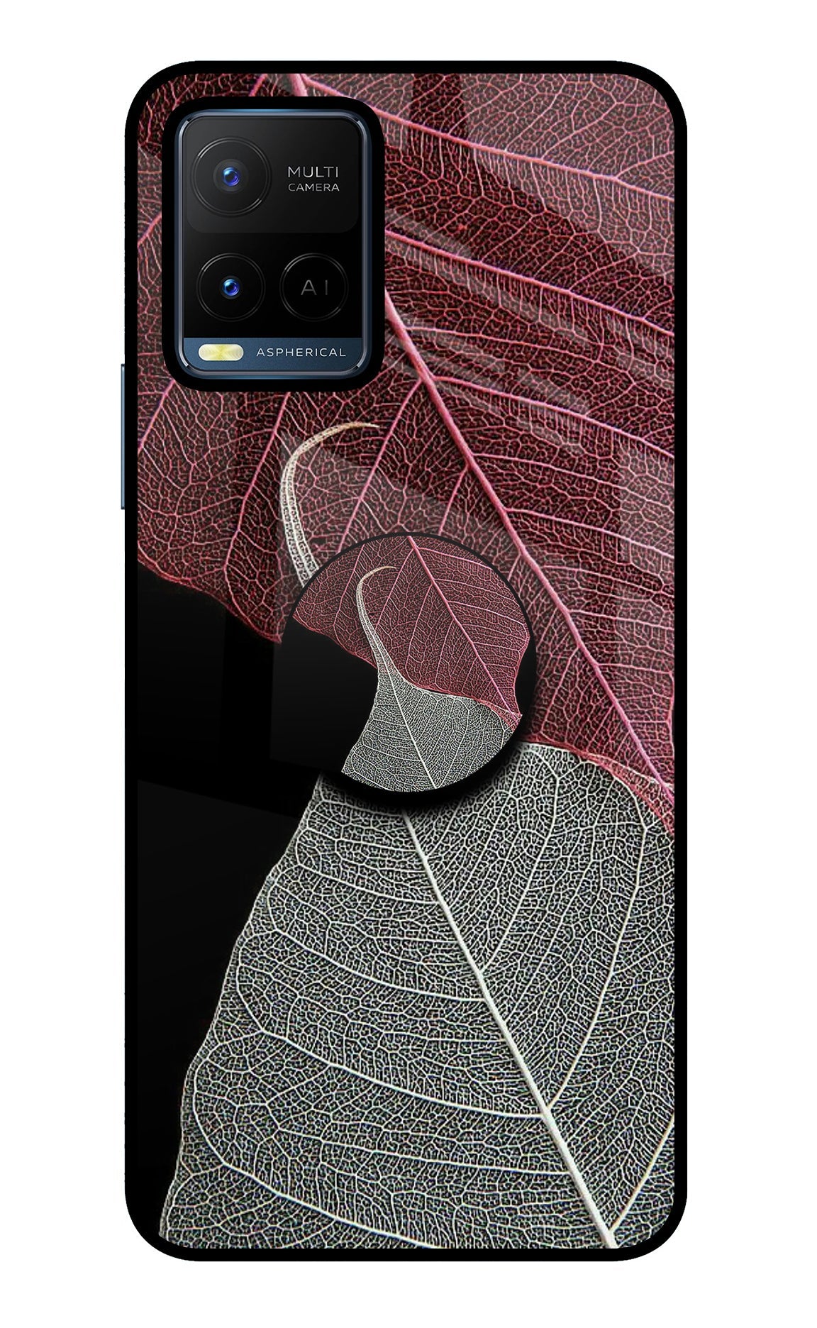 Leaf Pattern Vivo Y21/Y21s/Y33s Glass Case