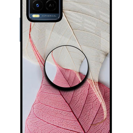 White Pink Leaf Vivo Y21/Y21s/Y33s Pop Case by Casekaro
