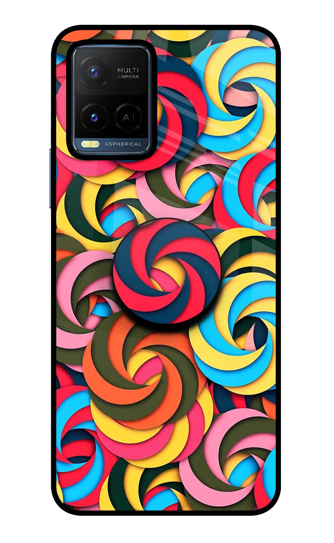 Spiral Pattern Vivo Y21/Y21s/Y33s Pop Case by Casekaro
