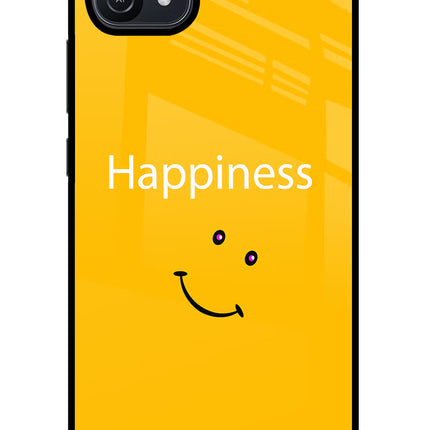 Happiness With Smiley Oppo A16 Glass Case Back Cover by Casekaro