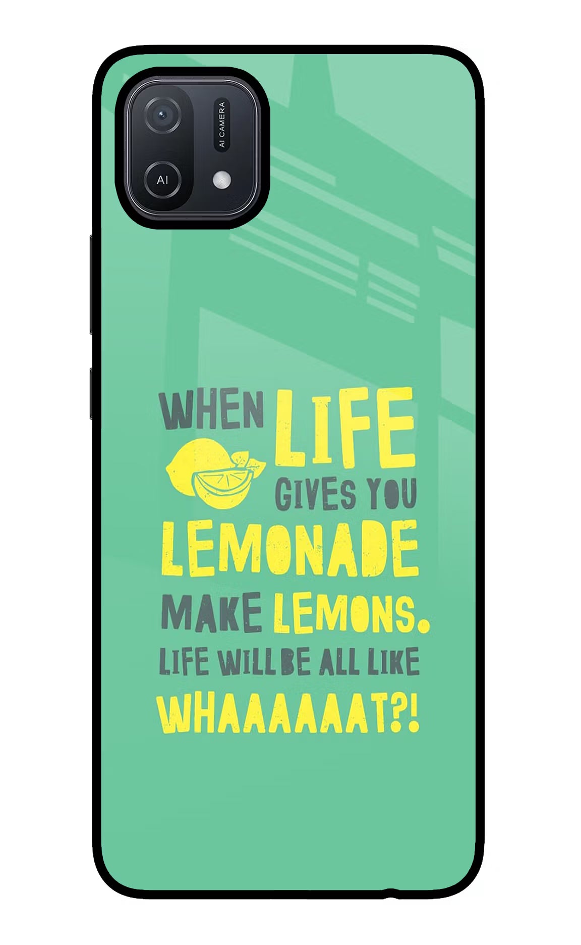 Quote Oppo A16 Glass Case Back Cover by Casekaro