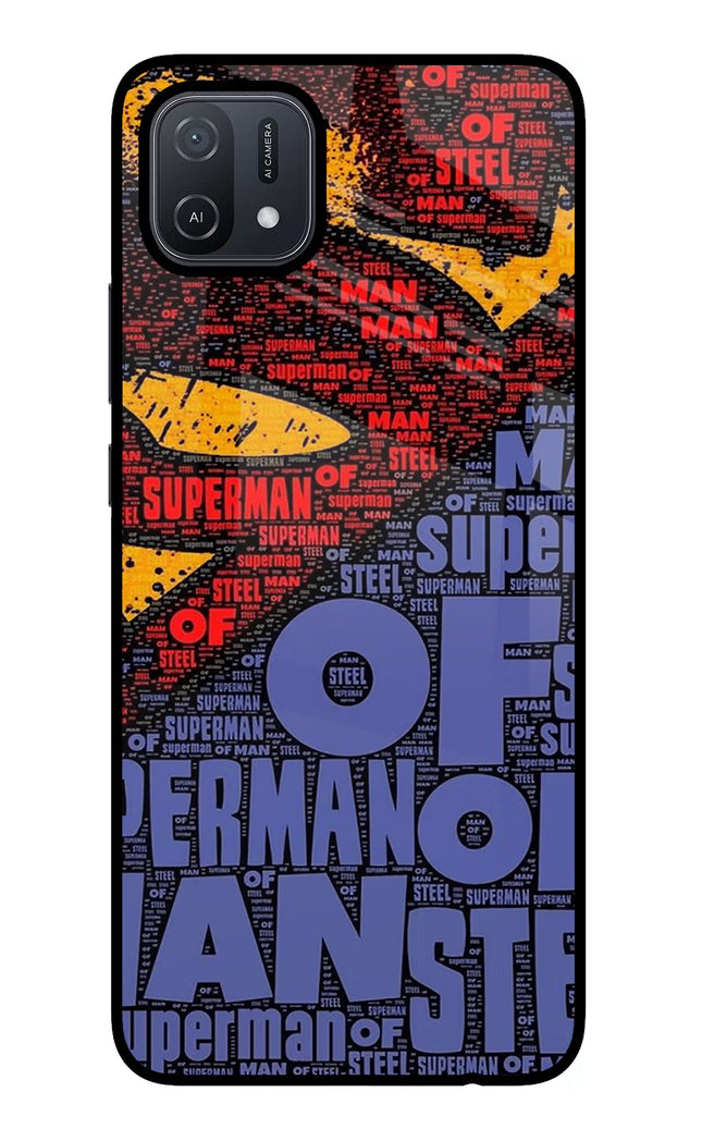 Superman Oppo A16 Glass Case Back Cover by Casekaro
