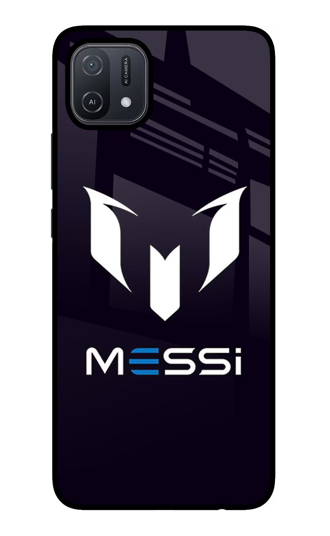 Messi Logo Oppo A16 Glass Case Back Cover by Casekaro