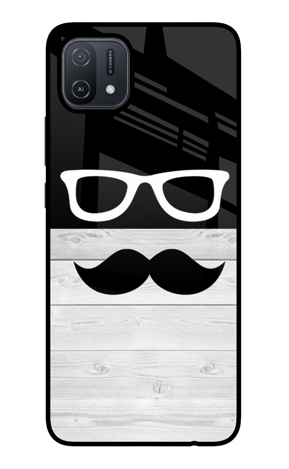 Mustache Oppo A16 Glass Case