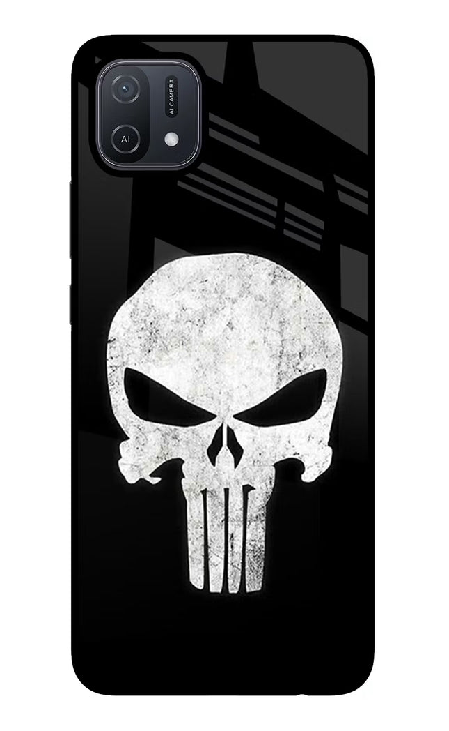 Punisher Skull Oppo A16 Glass Case Back Cover by Casekaro