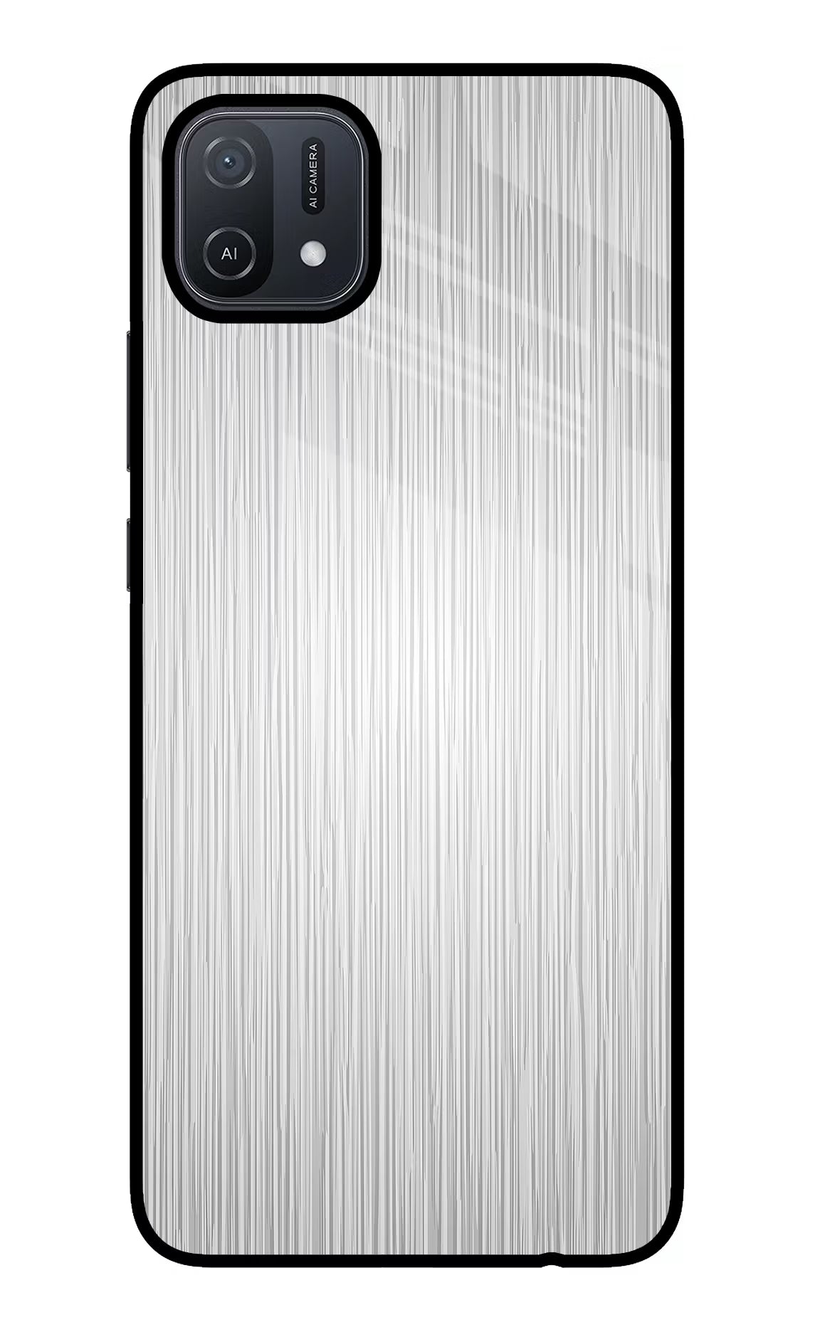 Wooden Grey Texture Oppo A16 Glass Case Back Cover by Casekaro