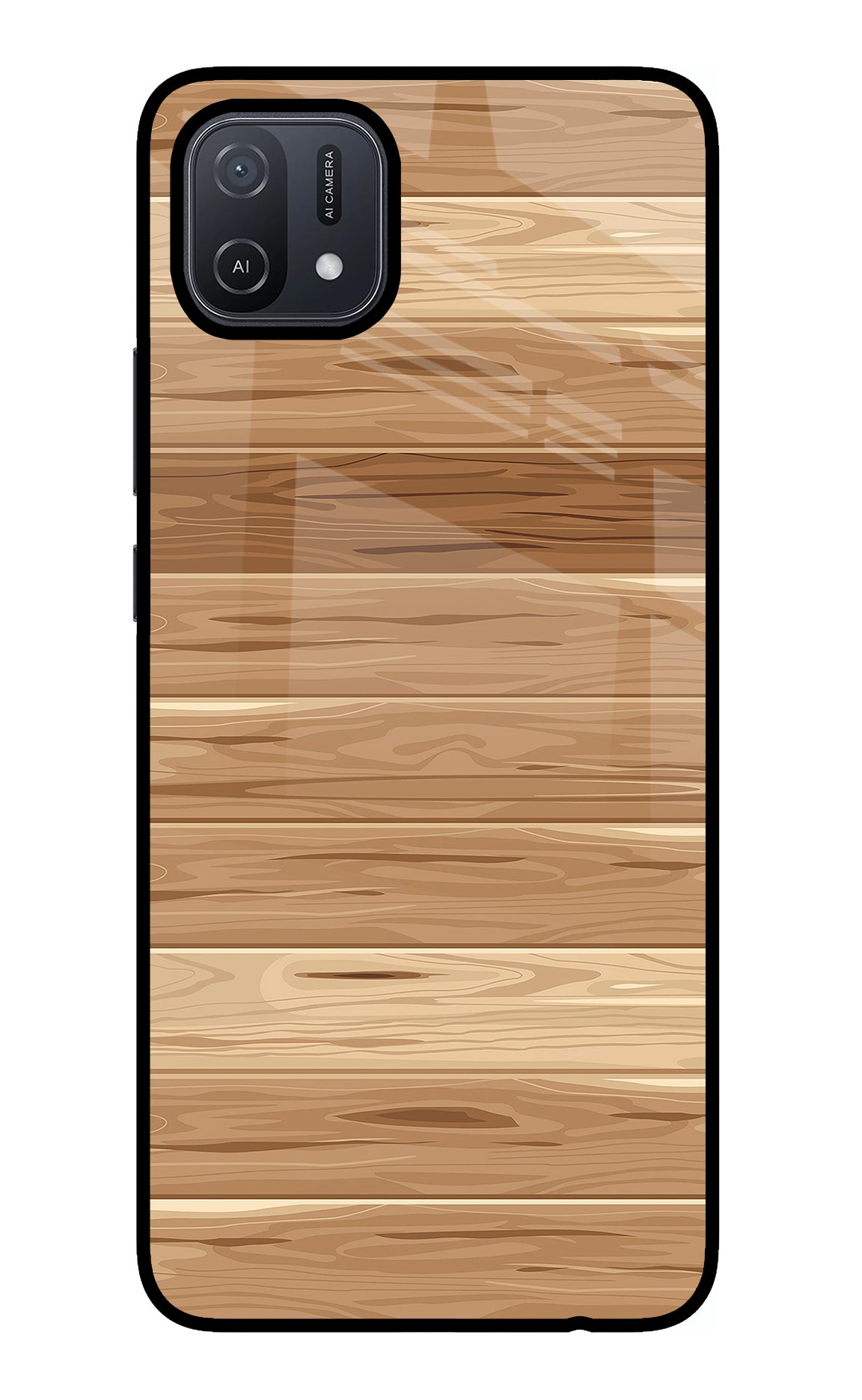 Wooden Vector Oppo A16 Back Cover