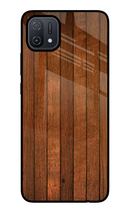 Wooden Artwork Bands Oppo A16 Glass Case
