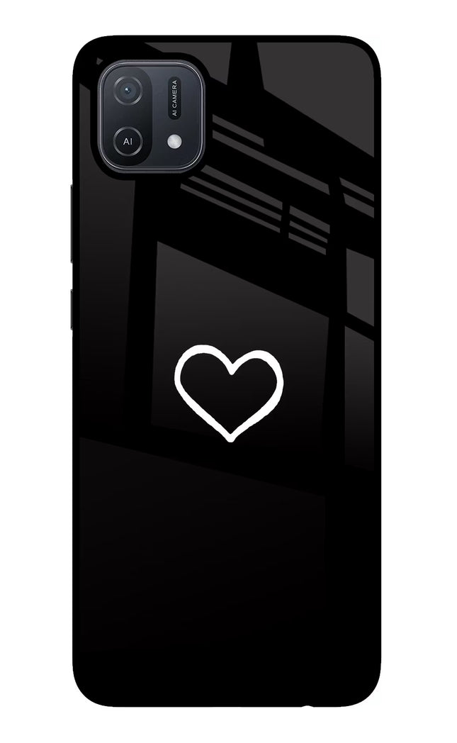 Heart Oppo A16 Glass Case Back Cover by Casekaro