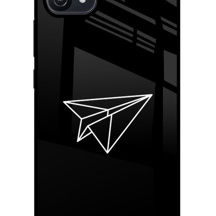 Paper Plane White Oppo A16 Glass Case Back Cover by Casekaro