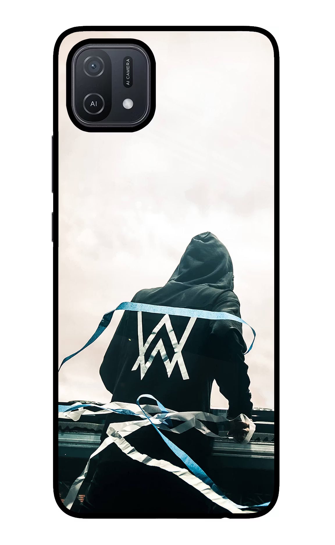 Alan Walker Oppo A16 Glass Case Back Cover by Casekaro
