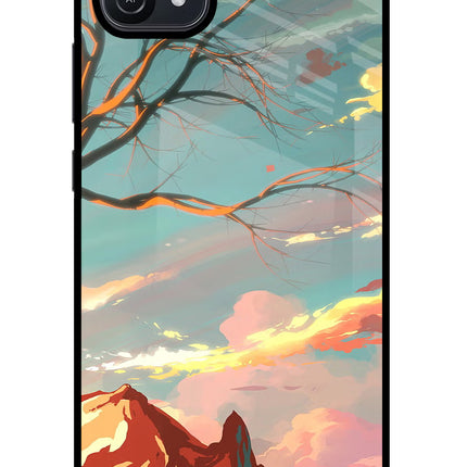 Scenery Oppo A16 Glass Case Back Cover by Casekaro