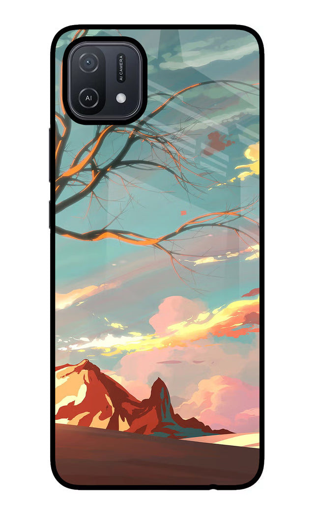 Scenery Oppo A16 Glass Case Back Cover by Casekaro