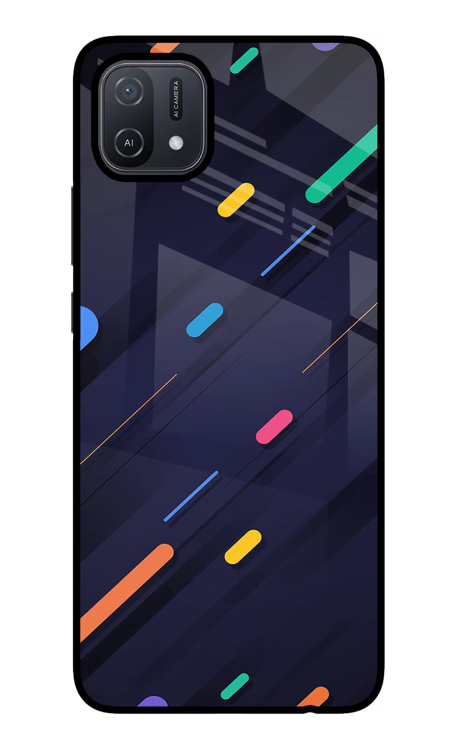 Abstract Design Oppo A16 Back Cover, Glass case