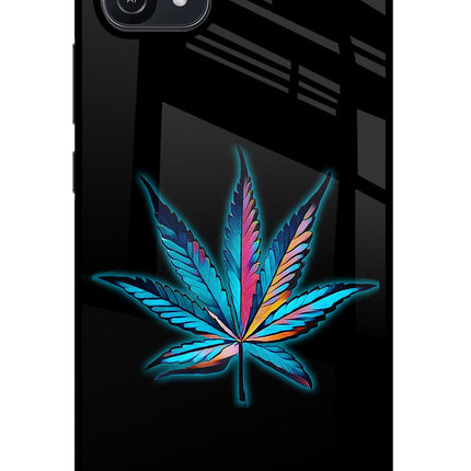 Weed Oppo A16 Glass Case Back Cover by Casekaro