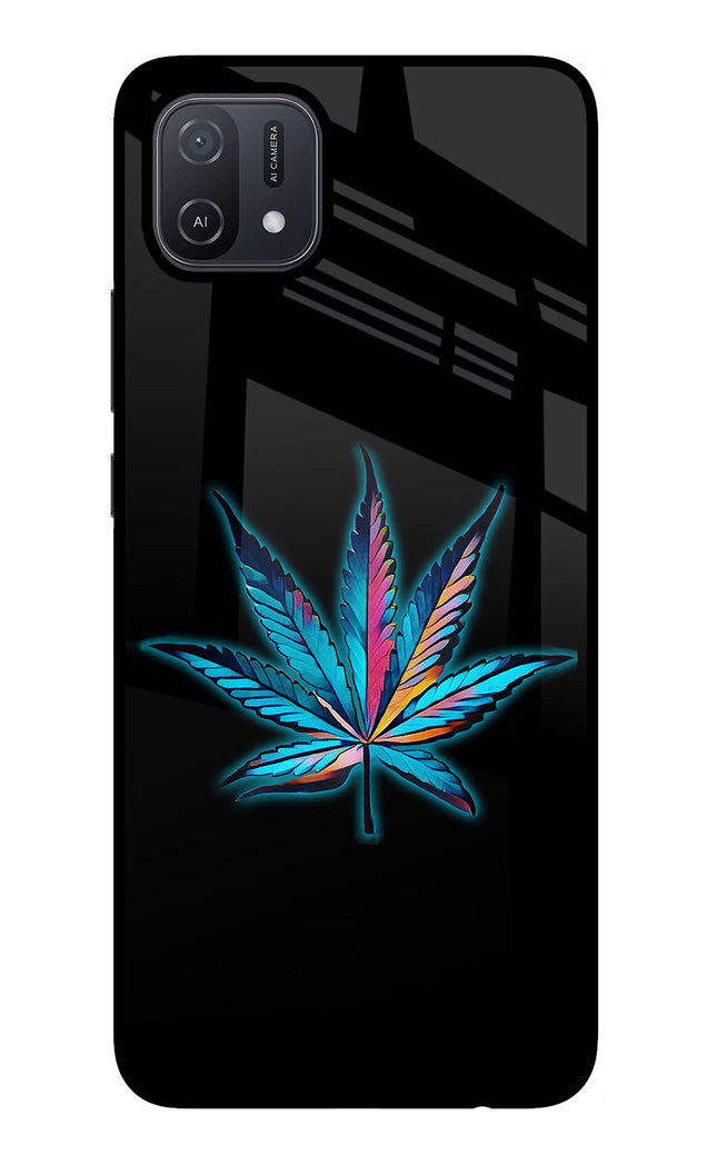 Weed Oppo A16 Glass Case Back Cover by Casekaro