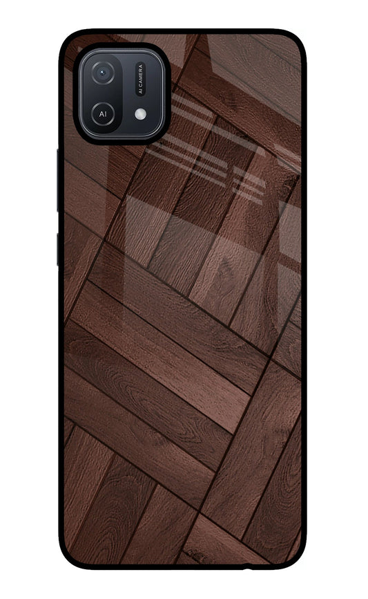 Wooden Texture Design Oppo A16 Glass Case