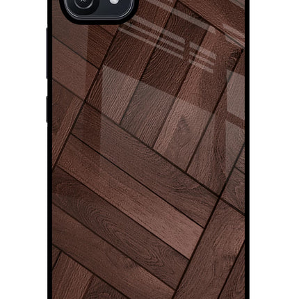 Wooden Texture Design Oppo A16 Glass Case Back Cover by Casekaro