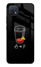 Coffee Oppo A16 Glass Case Back Cover by Casekaro