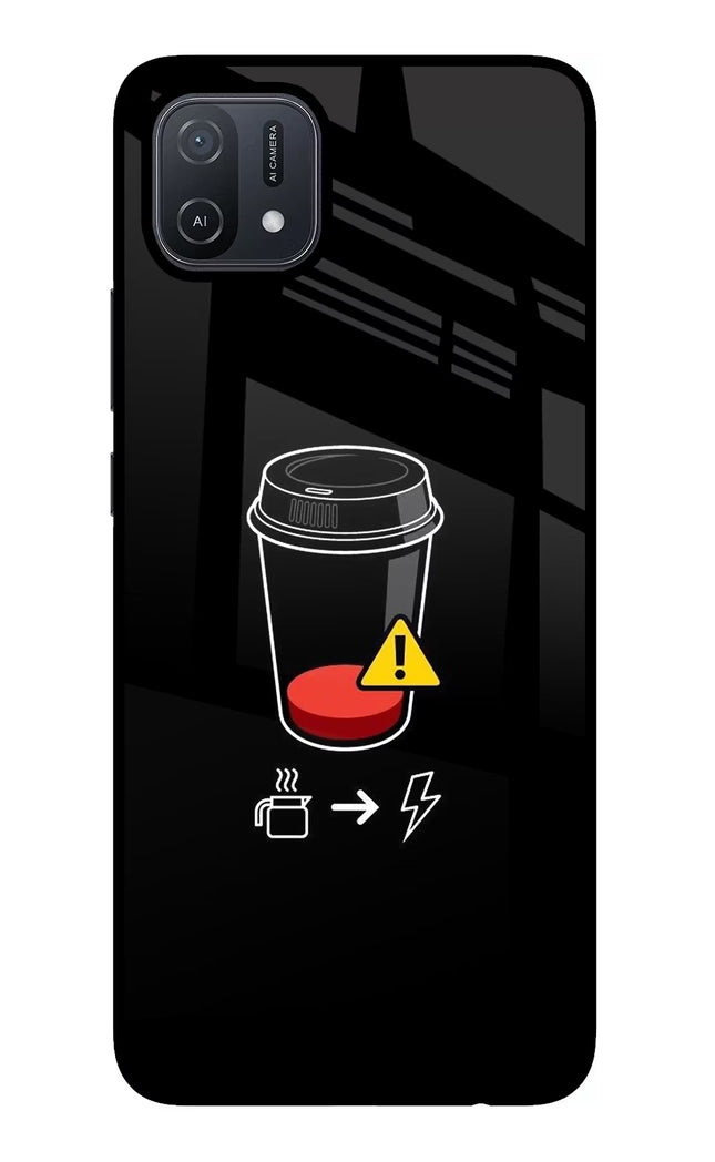 Coffee Oppo A16 Glass Case Back Cover by Casekaro