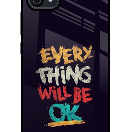 Everything Will Be Ok Oppo A16 Glass Case Back Cover by Casekaro