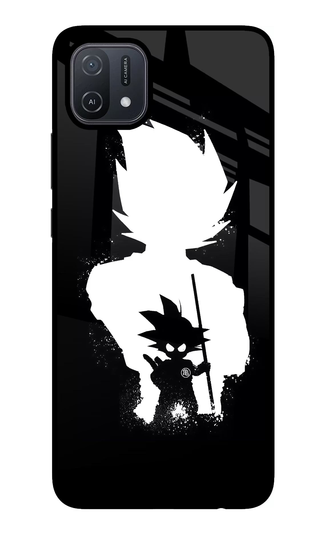 Goku Shadow Oppo A16 Glass Case Back Cover by Casekaro