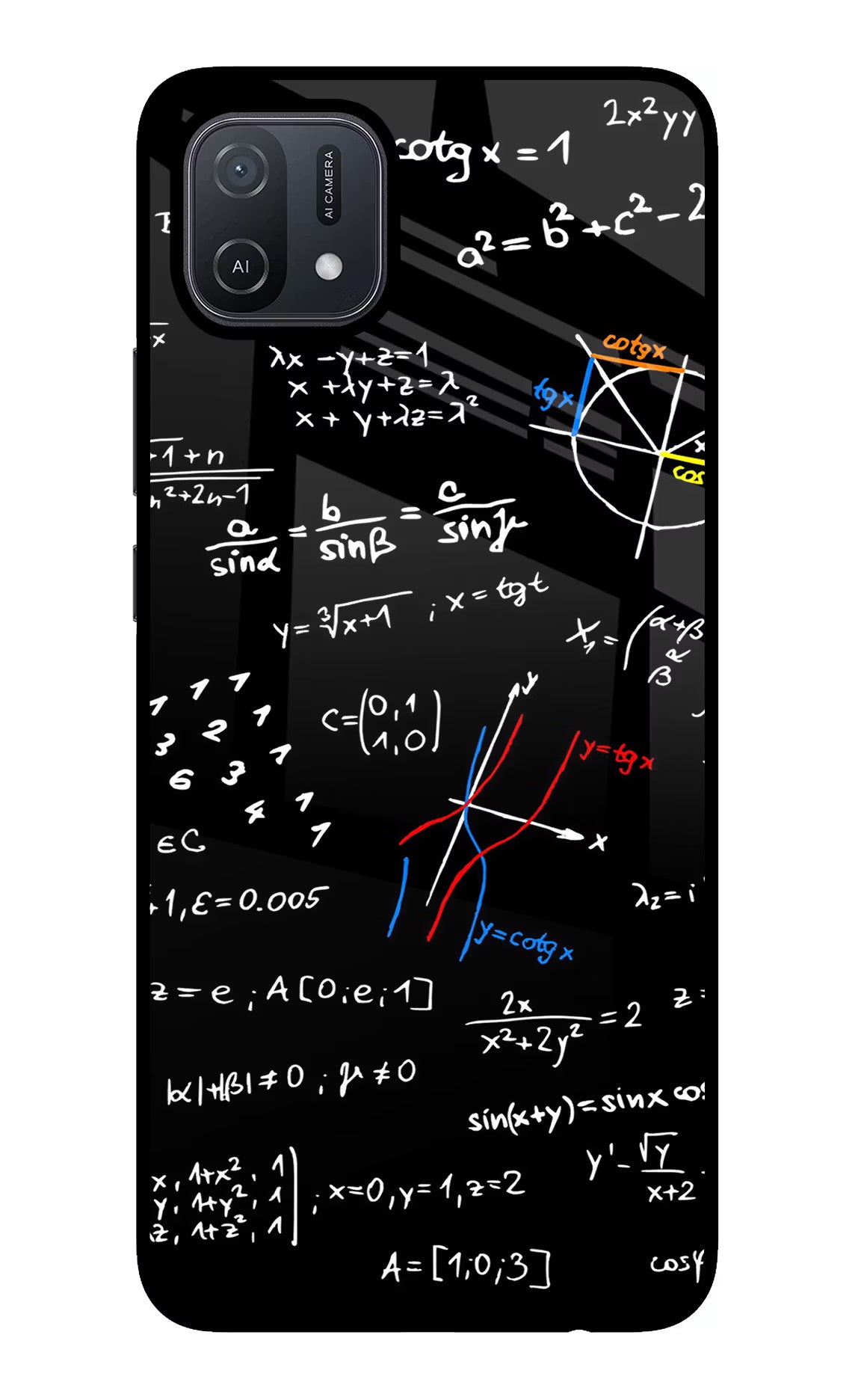 Mathematics Formula Oppo A16 Glass Case Back Cover by Casekaro